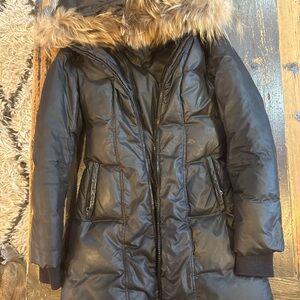 Mackage Black Puffer Jacket with Fur Hood size Xs